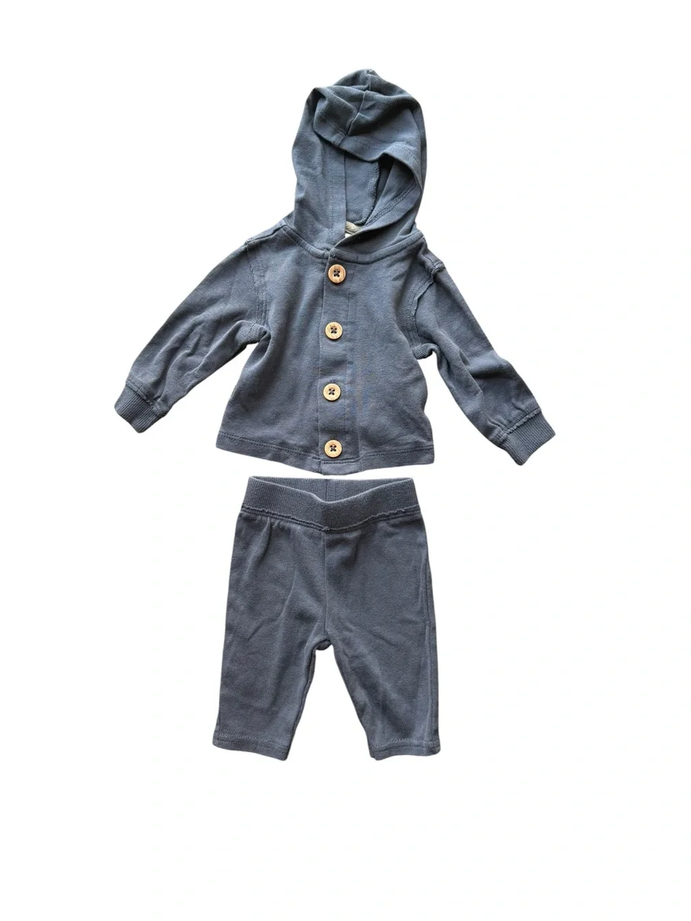 Carter's Blue Hooded Button Front Matching Set